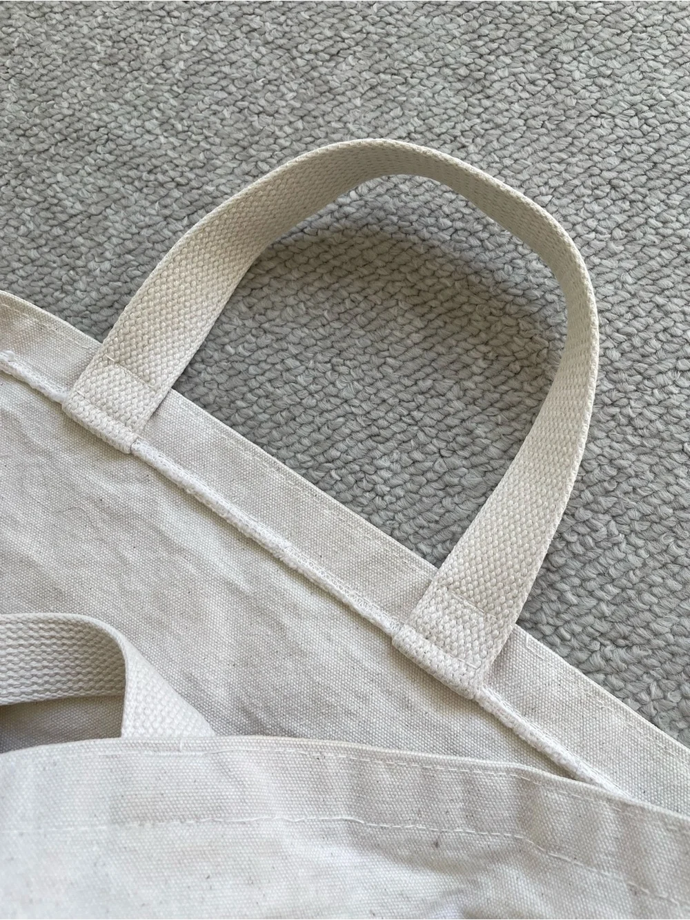 Vintage 80s Le Bag Cream Canvas Tote Bag, Cotton Canvas